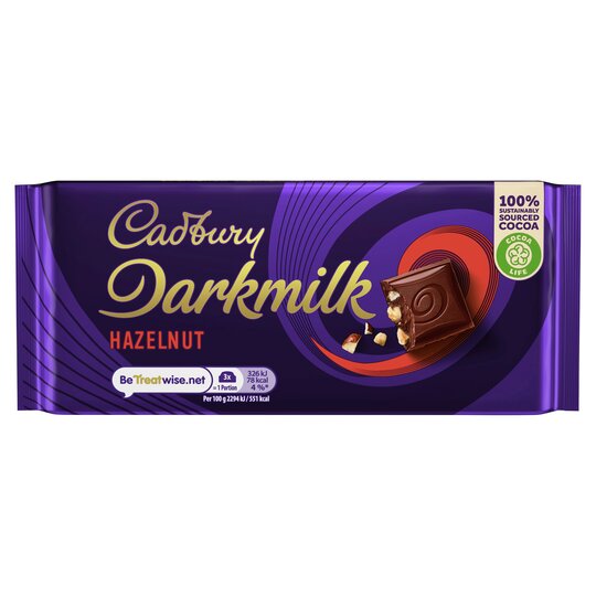 Cadbury Darkmilk Hazelnut Milk Chocolate 85G - 7622201638696