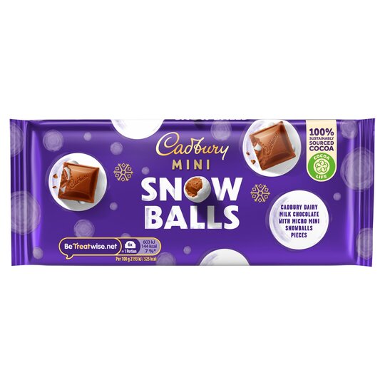 Cadbury Dairy Milk Mini Snowballs 110G - 7622201674069