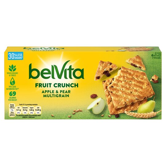 Belvita Fruit Crunch Apple & Pear Multigrain 225G - 7622210573568