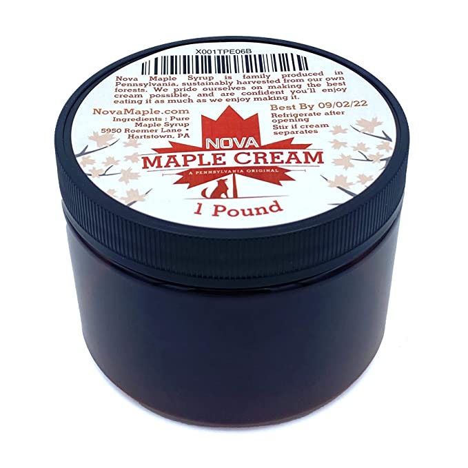 Nova Maple Cream - Pure Grade-A Maple Cream Butter Spread (1 Pound)  - 762758039151
