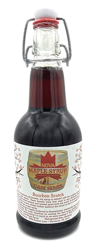 Bourbon Barrel Aged Nova Maple Syrup - Pint (16 Fl Oz) (Scotch Bourbon) - 762758039311
