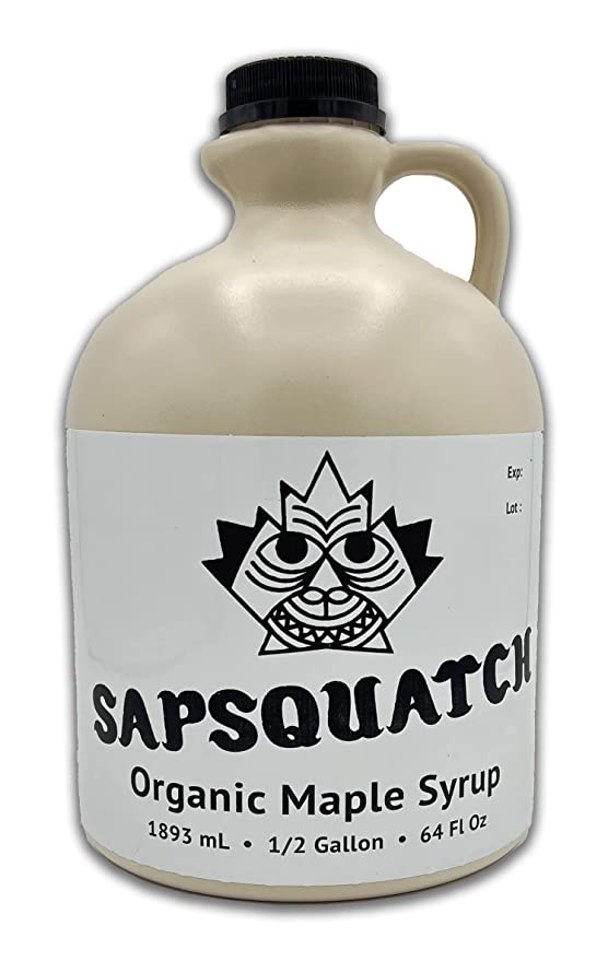  Sapsquatch Organic Maple Syrup - Half Gallon - Grade-A Amber Rich  - 762758039533