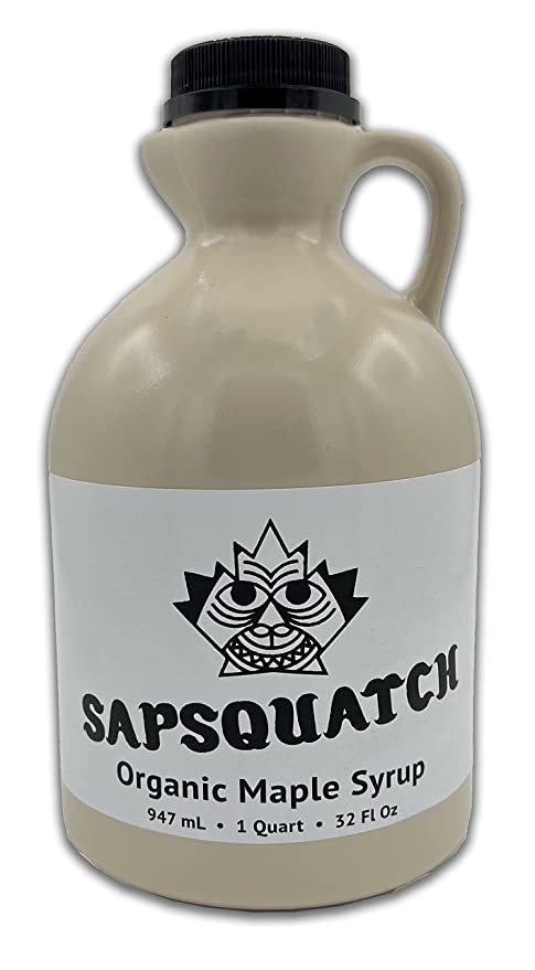Sapsquatch Organic Maple Syrup - Quart - Grade-A Amber Rich - 762758039540