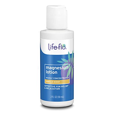 Life-flo Magnesium Lotion w/Concentrated Magnesium Chloride | Calms & Rejuvenates Muscles & Mind | Vanilla Scent (2 oz) - 763423396111