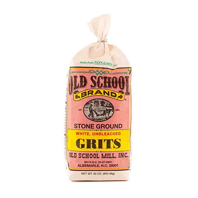Old School Stone Ground White Corn Grits Non-GMO (30 Ounce Bag) - 763446000255