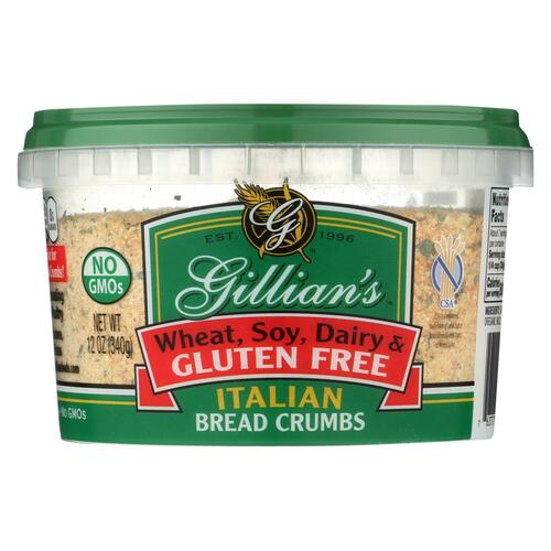 Gillian's Food Bread Crumbs - Italian Style - Case Of 12 - 12 Oz. - 0763775000759