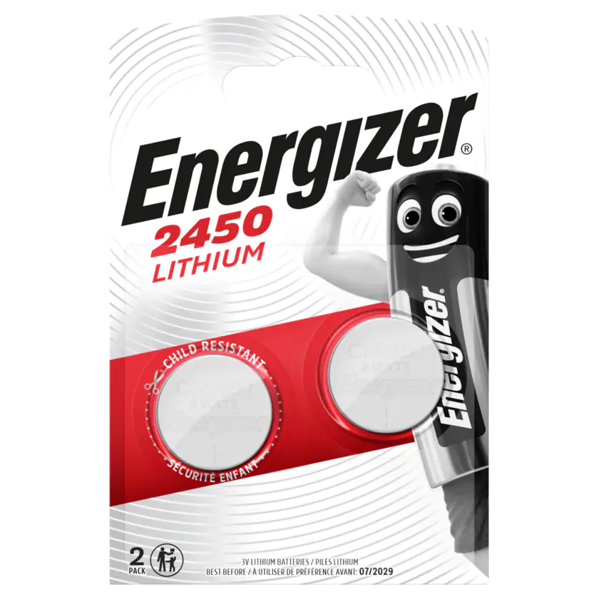 Energizer Knopfzellen Lithium CR2450 2 Stück - 7638900381795