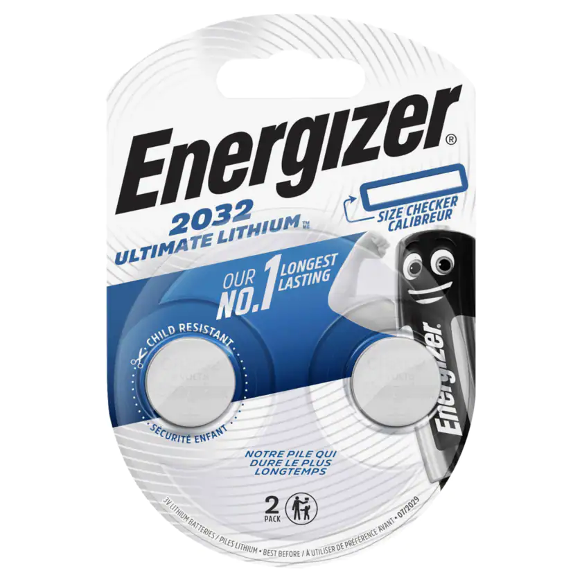 Energizer Ultimate Lithium Knopfzellen CR2032 2 Stück - 7638900423006