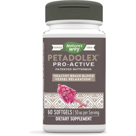 Nature s Way Petadolex Pro-Active Blood Vessel Health with Butterbur 50 mg per serving 60 Softgels - 763948048069