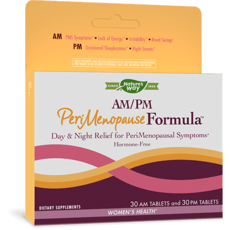 Nature s Way AM/PM PeriMenopause Formula™ Hormone-Free Day & Night Relief 30AM & 30PM Tablets - 763948072361