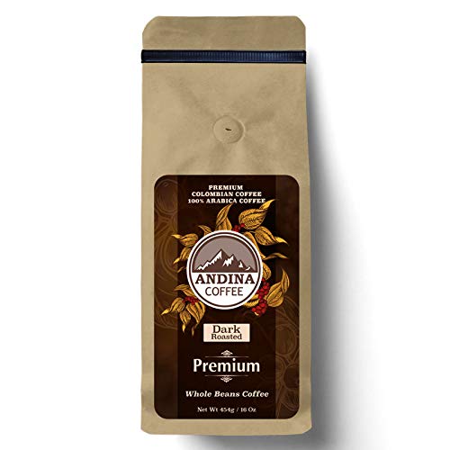  Andina Colombian Dark Premium Roast - Whole Bean Coffee - Low Acidity (5 LB)  - 763985861072