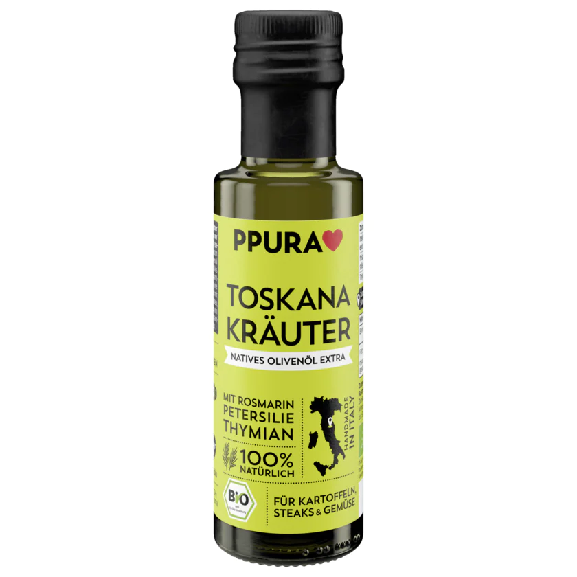 Ppura Toskana Kräuter Natives Bio Olivenöl 100ml - 7640143672394