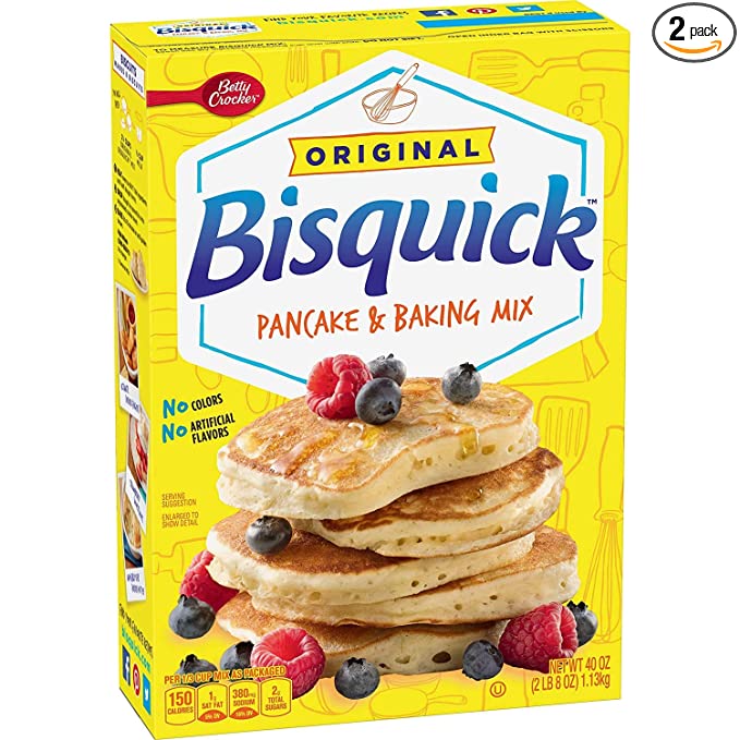  Pancake Betty Crocker Bisquick and Baking Mix 40 oz Pack of, 80 Ounce, (Pack of 2)  - 764130984684