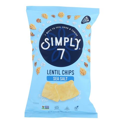 Simply 7 Lentil Chips - Sea Salt - Case Of 12 - 4 Oz. - 764218608372