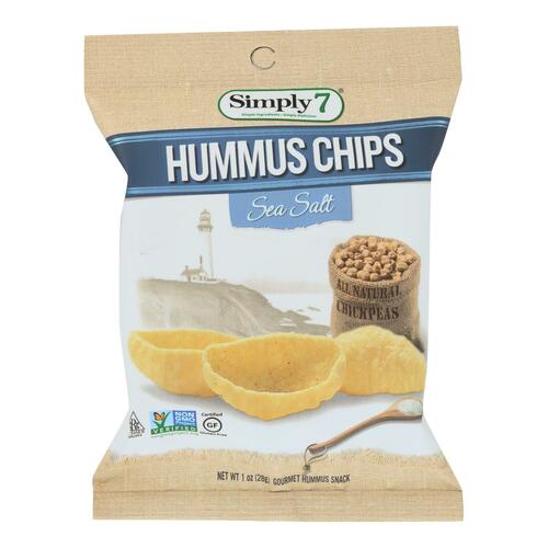 Simply 7 Hummus Chips - Sea Salt - Case Of 24 - 1 Oz. - 764218608723