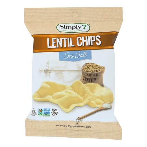 Simply 7 Lentil Chips - Sea Salt - Case Of 24 - 0.8 Oz. - 764218608730