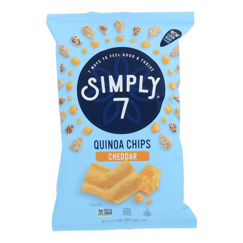 SIMPLY 7: Quinoa Chips Cheddar, 3.5 oz - 0764218651255