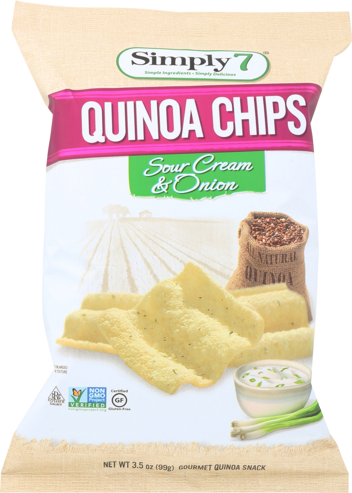 SIMPLY 7: Quinoa Chips Sour Cream & Onion, 3.5 oz - 0764218651279