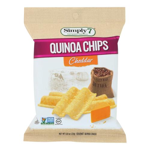 Simply7 Quinoa Chips - Cheddar - Case Of 24 - 0.8 Oz. - 764218652832