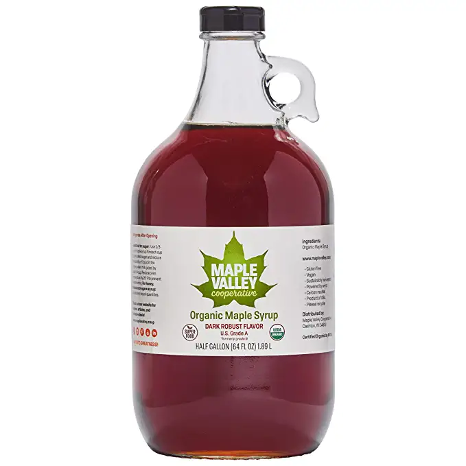 Maple Valley 64 oz. Organic Maple Syrup Grade A Dark & Robust in Glass Decanter - 765299000529