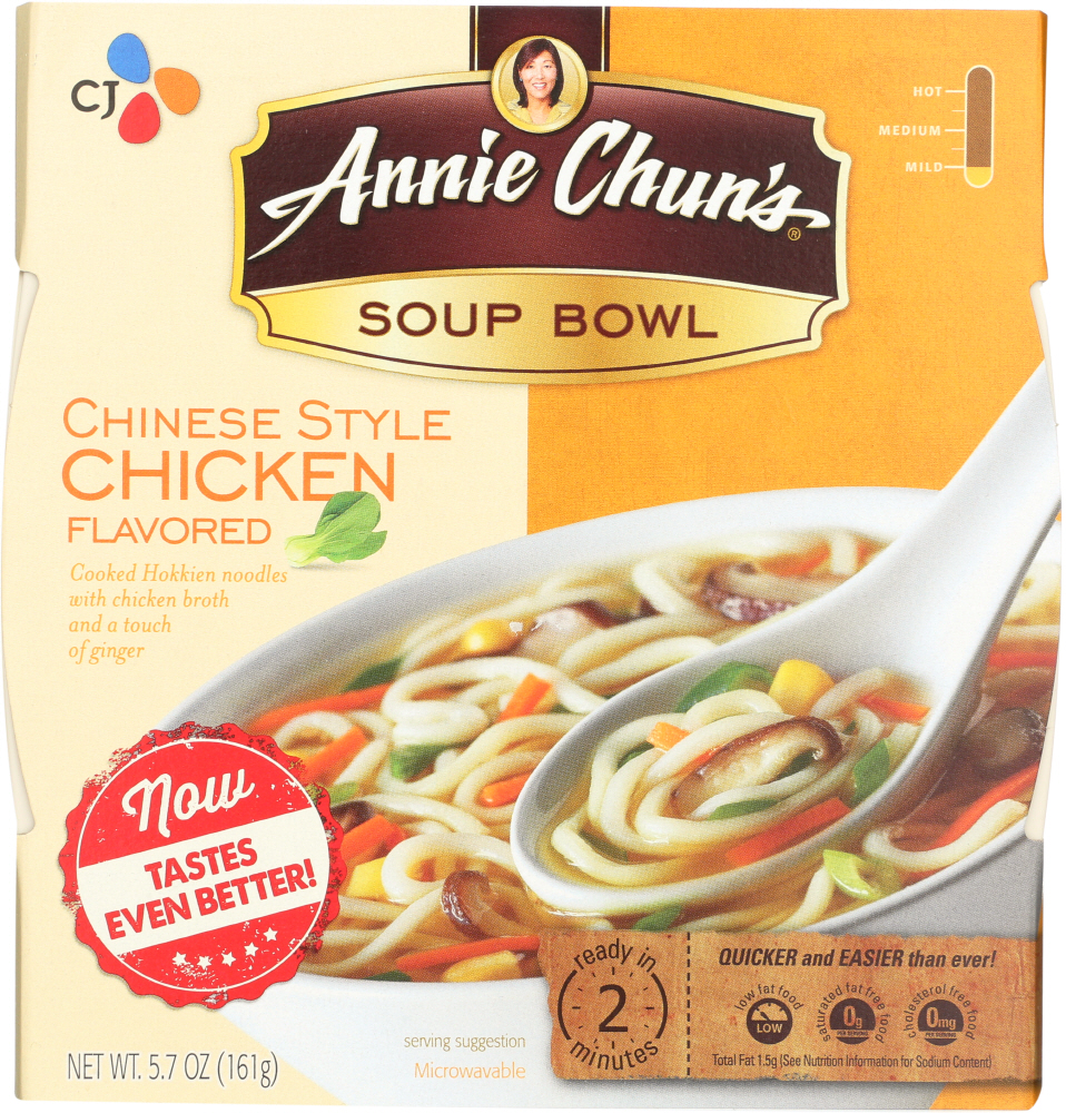 ANNIE CHUN’S: Chinese Chicken Soup Bowl Mild, 5.7 oz - 0765667100301