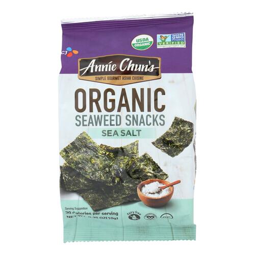 Annie Chun's Seaweed Snack - Sea Salt - Case Of 12 - .35 Oz. - 765667110737
