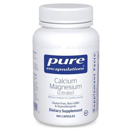 Pure Encapsulations Calcium Magnesium (Citrate) | Supplement for Bone Strength Muscle Cramp and Tension Relief Teeth and Cardiovascular Health* | 180 Capsules - 766298000510