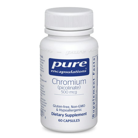 Pure Encapsulations Chromium (Picolinate) 500 mcg | Hypoallergenic Supplement for Healthy Lipid and Carbohydrate Metabolism Support* | 60 Capsules - 766298000626