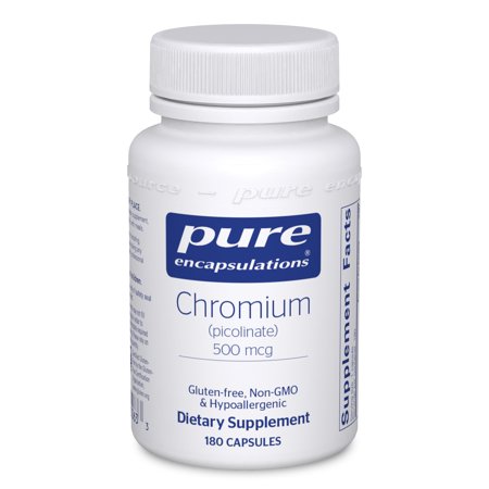 Pure Encapsulations Chromium (Picolinate) 500 mcg | Hypoallergenic Supplement for Healthy Lipid and Carbohydrate Metabolism Support* | 180 Capsules - 766298000633