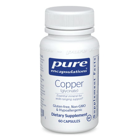 Pure Encapsulations Copper (Glycinate) | Iron Absorption Supplement for Red Blood Cell Formation* | 60 Capsules - 766298000695