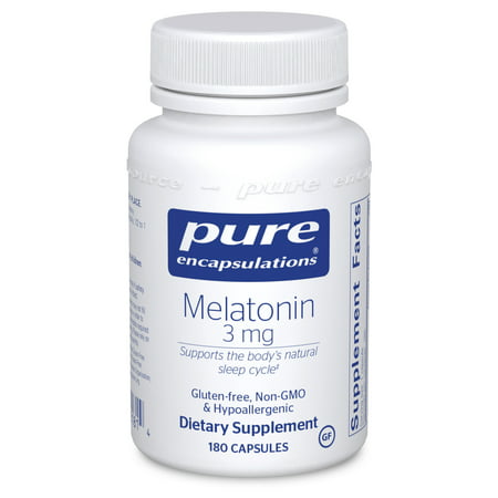 Pure Encapsulations Melatonin 3 mg Antioxidant Supplement to Support Natural Sleeping* 180 Capsules - 766298001814