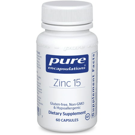 Pure Encapsulations Zinc 15 mg | Zinc Picolinate Supplement for Immune System Support Growth and Development Wound Healing Prostate and Reproductive Health* | 60 Capsules - 766298002507