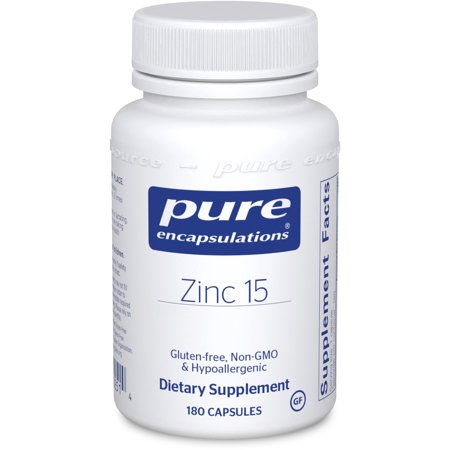 Pure Encapsulations Zinc 15 mg | Zinc Picolinate Supplement for Immune System Support Growth and Development Wound Healing Prostate and Reproductive Health* | 180 Capsules - 766298002514