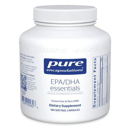 Pure Encapsulations EPA/DHA Essentials | Fish Oil Concentrate Supplement to Support Cardiovascular Health and Daily Wellness* | 180 Softgel Capsules - 766298002828