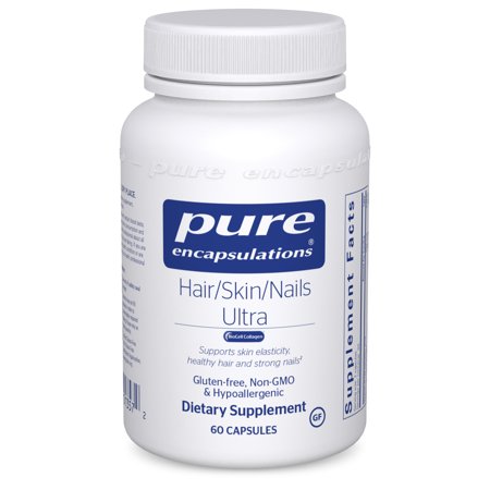 Pure Encapsulations Hair/Skin/Nails Ultra Supplement for Collagen, Anti Aging, Keratin, Antioxidants, Skin Hydration, Health, Hair, and Nails* 60 Capsules - 766298013572
