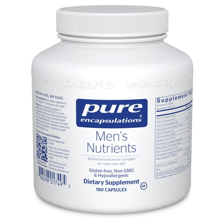 Pure Encapsulations Men's Nutrients Multivitamin Mineral Supplement to Support Prostate Health, Energy, Endurance, and Stamina in Men over 40* 180 Capsules - 766298017495