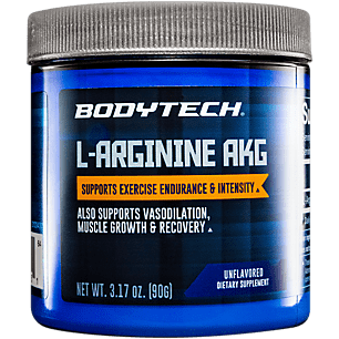 BodyTech LArginine AKG 3000MG Supports Exercise Endurance Intensity Muscle Growth Recovery Vasodilation Nitric Oxide (3.17 Ounce Powder) - 766536001651