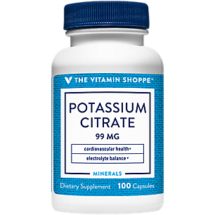 The Vitamin Shoppe Potassium Citrate 99MG Supports Cardiovascular Cellular Health (100 Capsules) - 766536010806