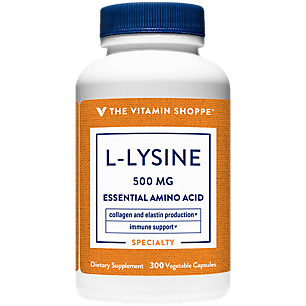 The Vitamin Shoppe LLysine 500MG Essential Amino Acid Supports Collagen Elastin Production Once Daily (300 Capsules) - 766536012015