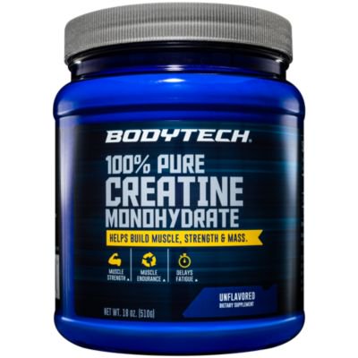 BodyTech 100 Pure Creatine Monohydrate Unflavored 5 GM/serving Supports Muscle Strength Mass (18 Ounce Powder) - 766536013579