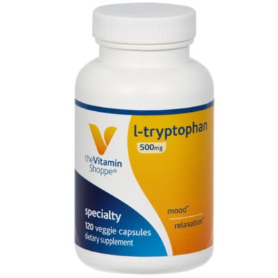 The Vitamin Shoppe LTryptophan 500MG, Supports Relaxation, Positive Mood Sleep (120 Veggie Capsules) - 766536025381