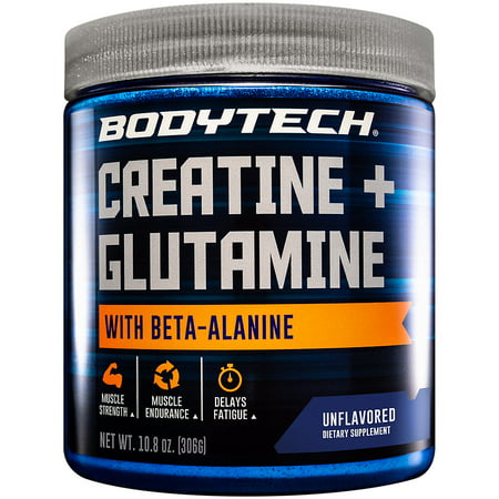 BodyTech Creatine Glutamine with Beta Alanine Unflavored (10.8 Ounce Powder) - 766536026685