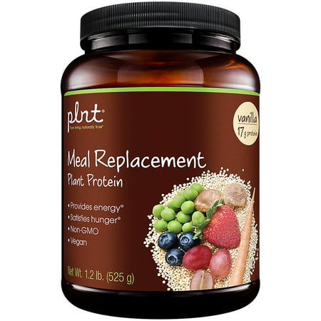 plnt Vanilla Meal Replacement Powder Vegan NonGMO Plant Protein that Provides Energy Satisfies Hunger 16g of Protein Per Serving (1.2 Pound Powder) - 766536033225