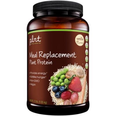 plnt Vanilla Meal Replacement Powder Vegan NonGMO Plant Protein that Provides Energy Satisfies Hunger, 16g of Protein Per Serving (2.4 Pound Powder) - 766536033317