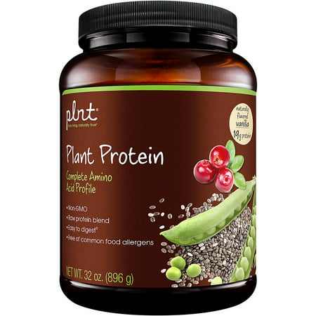 plnt Plant Protein Vanilla With Complete Amino Acid Profile NonGMO Vegan Raw Protein Blend Easy To Digest Provides Energy Support (2 Pound Powder) - 766536034000