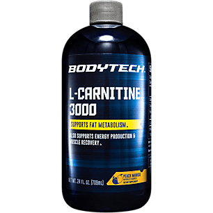 BodyTech LCarnitine 3000 Supports Fat Metabolism Energy Production Muscle Recovery Peach Mango (24 fl oz.) - 766536037377