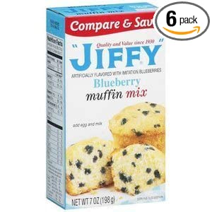 Jiffy Blueberry Muffin Mix 7-oz Boxes (Pack of 6) by Jiffy - 752798149620