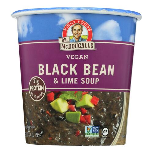 DR MCDOUGALLS: Big Cup Vegan Soup Black Bean and Lime, 3.4 oz - 0767335011025