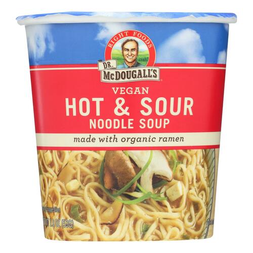 Dr. Mcdougall's Vegan Hot And Sour Noodle Soup Big Cup - Case Of 6 - 1.9 Oz. - 767335011087
