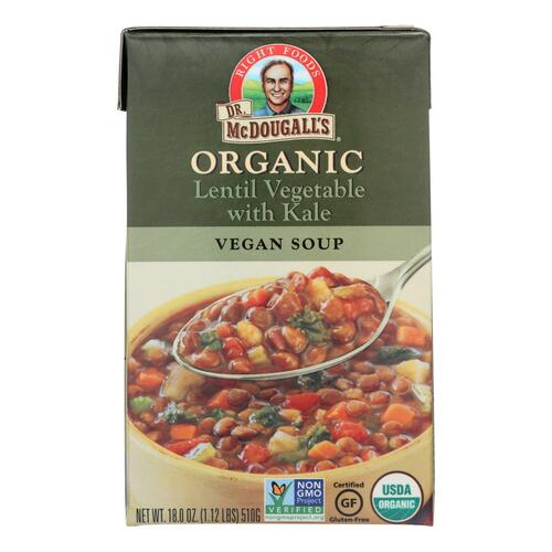 Dr. Mcdougall's Organic Lentil Vegetable Soup - Case Of 6 - 18 Oz. - 767335077809